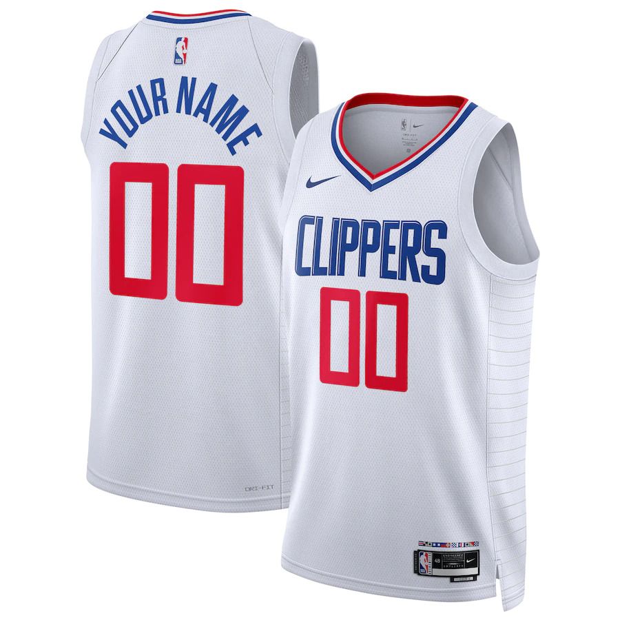 Men Los Angeles Clippers Nike White Association Edition 2022-23 Swingman Custom NBA Jersey